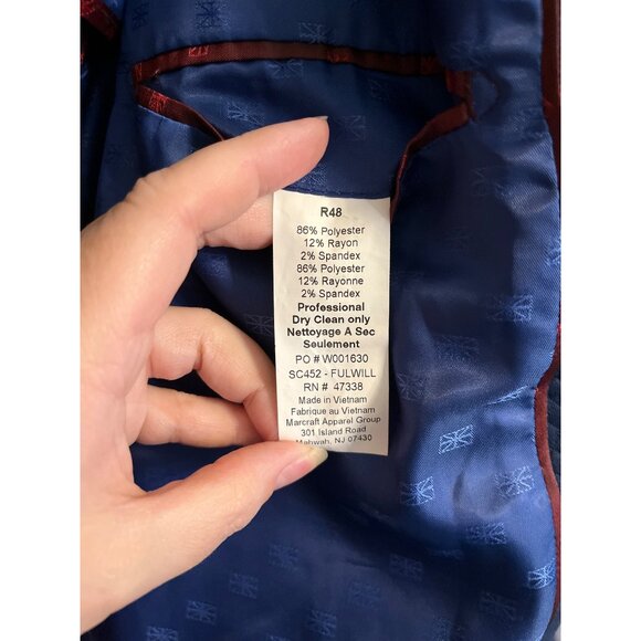 Ben Sherman Mens Navy Textured Blazer 48R Slim Fit Fully Lined With Button Cuffs - Picture 7 of 7